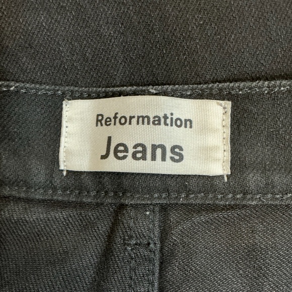 Reformation Cynthia High-Rise Straight Cropped Black Jeans Size 29 - Picture 9 of 9